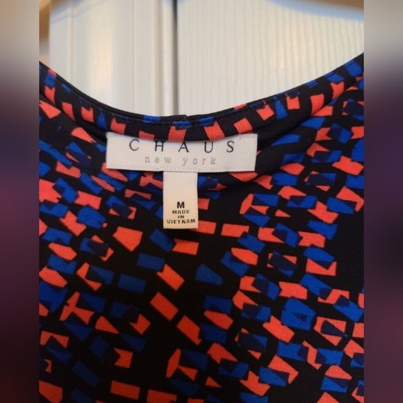 Chaus New York | Sleeveless Multicolor Ruched Shift Dress | Size Medium - Picture 5 of 6